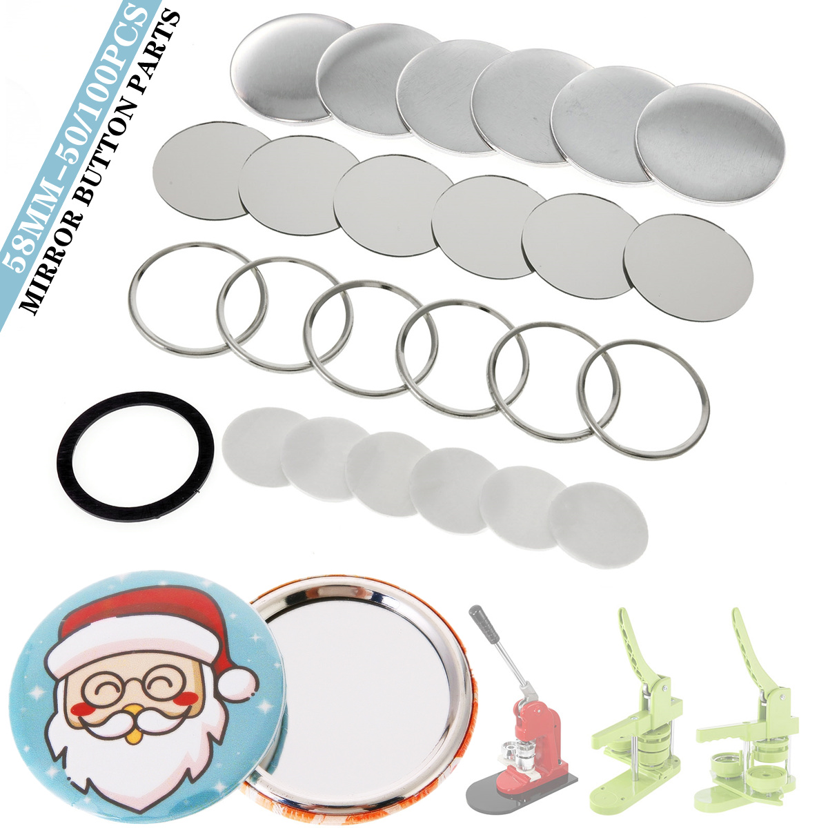 Peças de Botão Espelhado em Br - Button Badge Blank avaliação e preço
