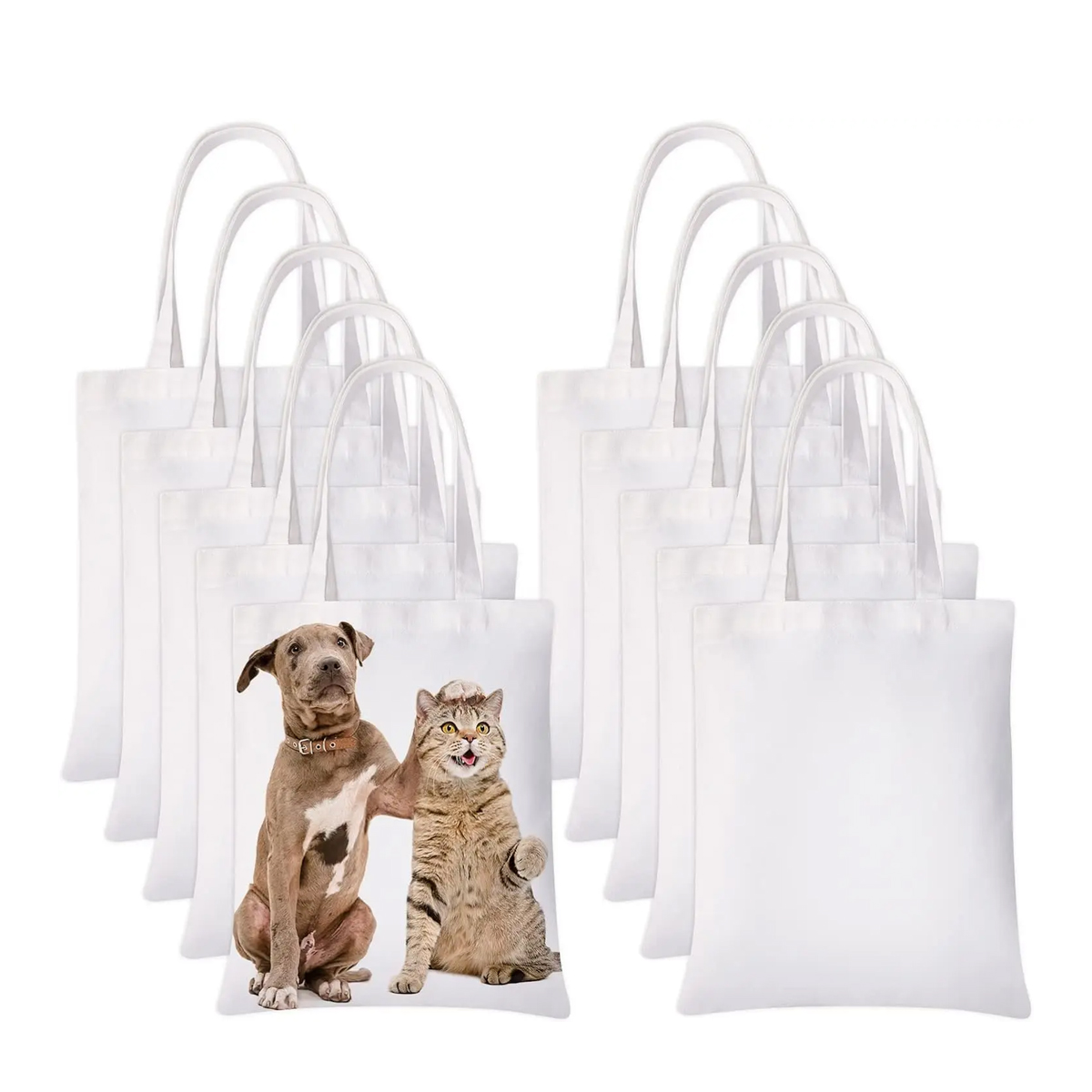 6 sacos de lona branca dos pce - Tote Bag Sublimation avaliação e preço
